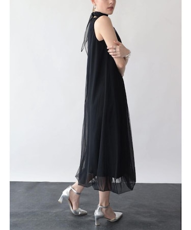 チョーカー付チュールワンピース