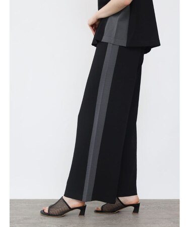 バイカラーラインニットパンツ