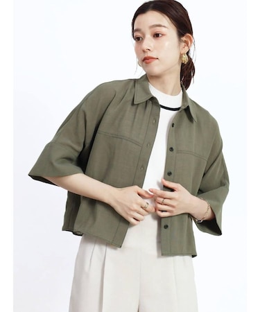 ステッチデザインショートシャツ