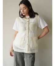 ロゴテープ配色メッシュベスト