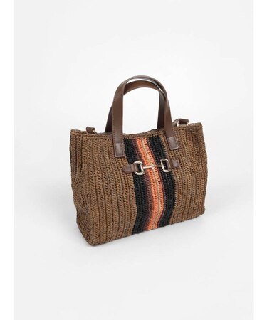 マルチカラーラフィアバッグ