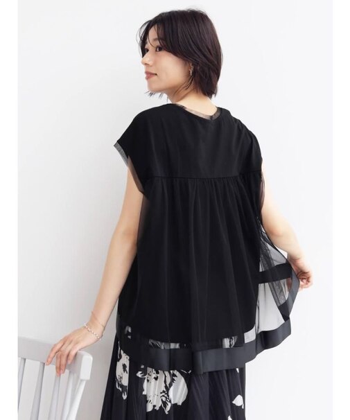 バックチュールフレンチスリーブカットソー