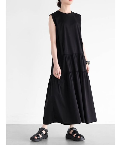 ノースリーブティアードカットワンピース