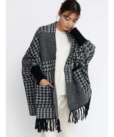 千鳥柄ニットガウン