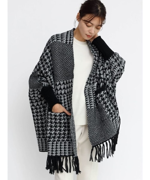 千鳥柄ニットガウン