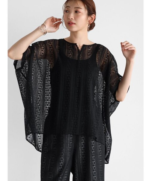 ドルマンレースブラウス