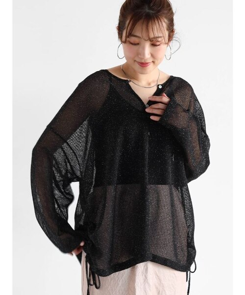 ラメメッシュサイドシャーリングシャツ ラメメッシュサイドシャーリングシャツ｜メドックの通販｜&mall