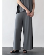 バイカラーラインニットパンツ