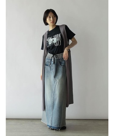 ラメツイルプリーツロングジレ