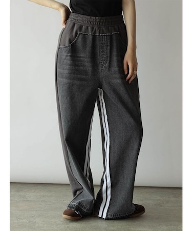 デニムドッキングスウェットパンツ（gray）