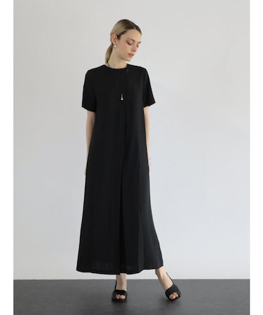 バックジップタックロングワンピース