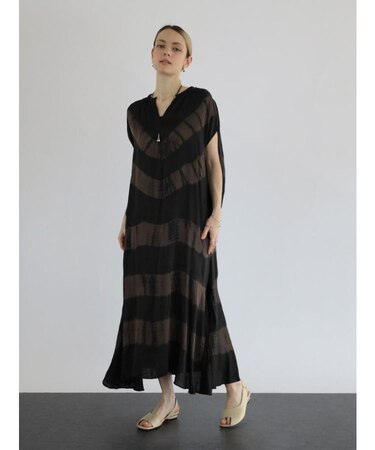 made in INDIA タイダイ染めサテンワンピース