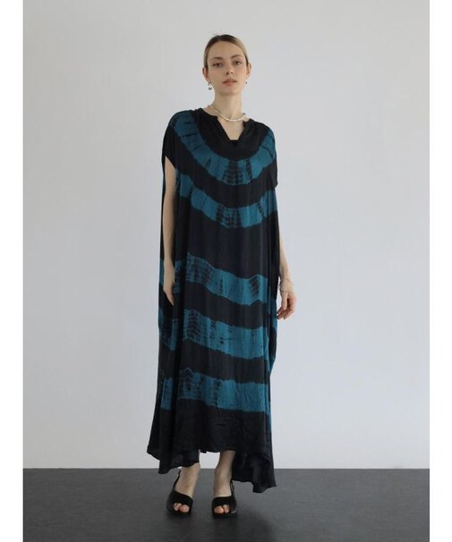 made in INDIA タイダイ染めサテンワンピース