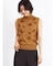 立体フラワーモチーフノースリーブニット（black、camel、renga）