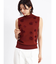 立体フラワーモチーフノースリーブニット（black、camel、renga）
