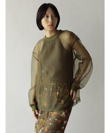 ルーズシルエットシアーブラウス