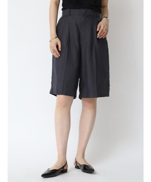 【接触冷感】キュプラツイルタックハーフパンツ