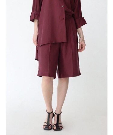 【接触冷感】キュプラツイルタックハーフパンツ