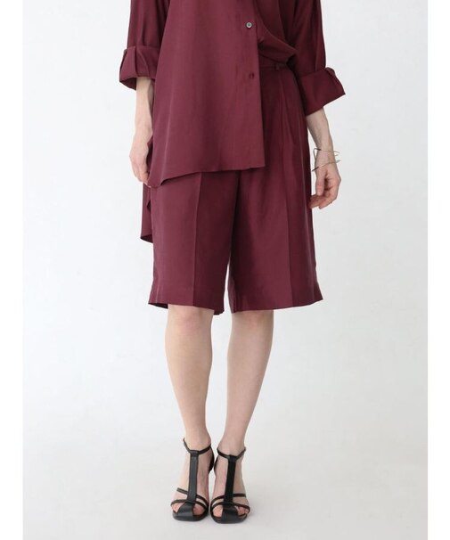 【接触冷感】キュプラツイルタックハーフパンツ