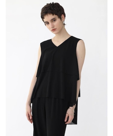 ジョーゼットニットティアードトップス