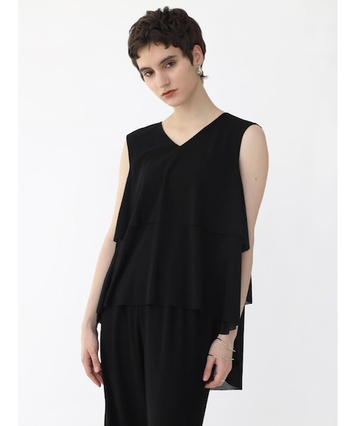 ジョーゼットニットティアードトップス