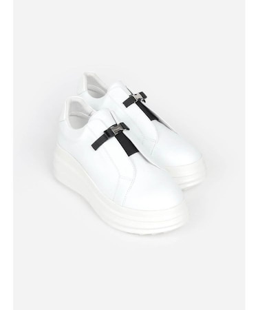 厚底レザースリッポンスニーカー