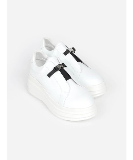 厚底レザースリッポンスニーカー