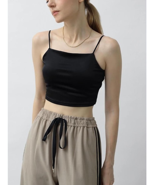 サテンライクショートキャミソール