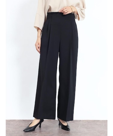 ハイウエストセンタープレスワイドパンツ