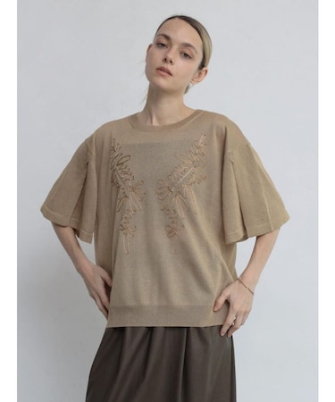 リボンモチーフ刺繍ラメPO