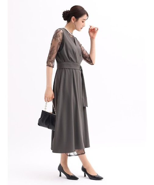 レースレイヤードオールインワン