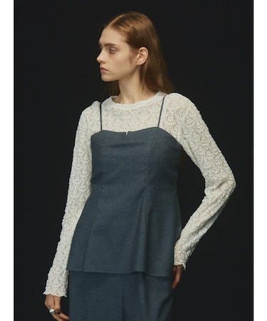 レースニットシアーカットソー