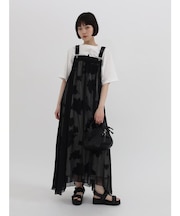 フラワープリントシフォンジャンパースカート