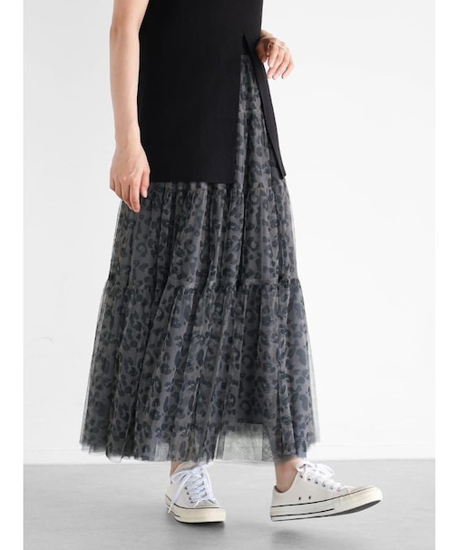 レオパードチュールスカート