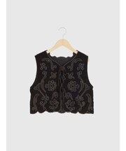 レース刺繍ベロアベスト