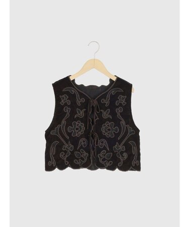 レース刺繍ベロアベスト