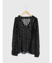 レースフリルプルオーバーブラウス