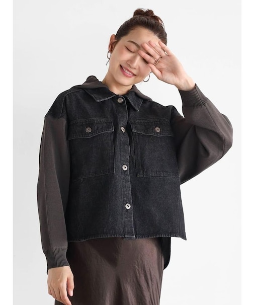 ニットドッキングデニムジャケット