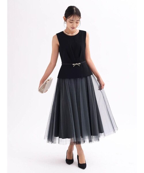Rire Fete ビジューベルトチュールドレス　新品 Rire feteの通販｜&mall（アンドモール）三井ショッピングパーク公式通販