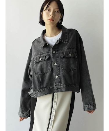 コットンセルロースブラックデニムジャケット