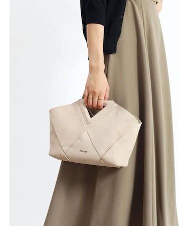 スエードトライアングルハンドルバッグ