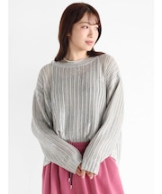 箔プリントメッシュニット