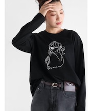 レディモチーフ刺繍長袖Tシャツ