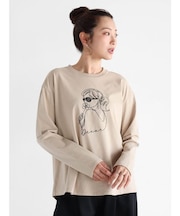 レディモチーフ刺繍長袖Tシャツ