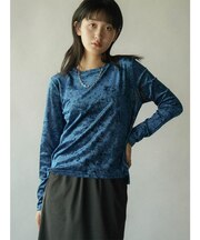 ベロアロングスリーブプルオーバー