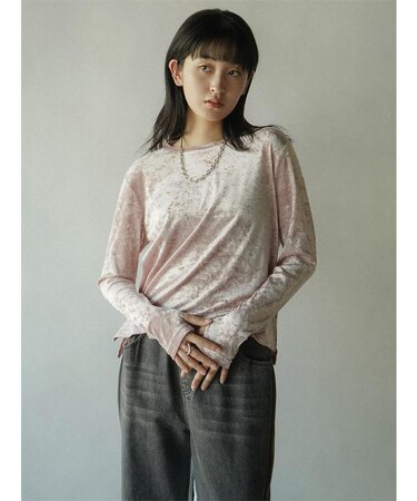 ベロアロングスリーブプルオーバー