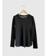 チュールディテールリブカットソー