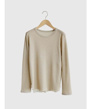 チュールディテールリブカットソー