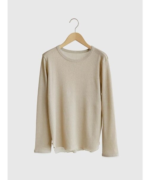 チュールディテールリブカットソー