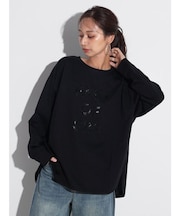 立体ロゴプリント長袖カットソー